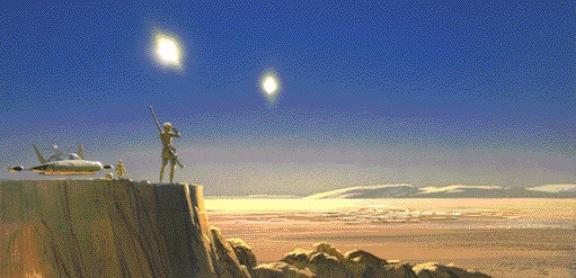 One of my agents overlooking Mos Eisley from the Tatooine bluffs.